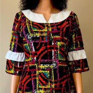 African Ankara Dashiki Print Dress Clothes Dress Multicolor